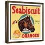 Seabiscuit Brand - Lindsay, California - Citrus Crate Label-Lantern Press-Framed Premium Giclee Print