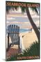 Seabrook Island, South Carolina - Adirondack and Palms-Lantern Press-Mounted Art Print