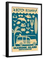 Seabrook Island, South Carolina - Coastal Icons-Lantern Press-Framed Art Print
