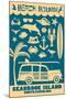 Seabrook Island, South Carolina - Coastal Icons-Lantern Press-Mounted Art Print