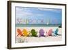 Seabrook Island, South Carolina - Colorful Beach Chairs-Lantern Press-Framed Art Print