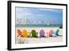 Seabrook Island, South Carolina - Colorful Beach Chairs-Lantern Press-Framed Art Print