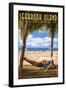 Seabrook Island, South Carolina - Hammock and Palms-Lantern Press-Framed Art Print