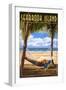 Seabrook Island, South Carolina - Hammock and Palms-Lantern Press-Framed Art Print