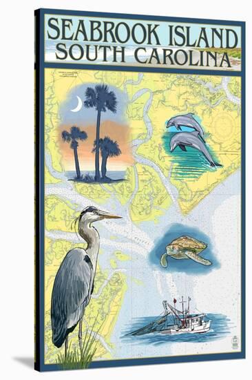 Seabrook Island, South Carolina - Nautical Chart-Lantern Press-Stretched Canvas