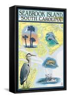 Seabrook Island, South Carolina - Nautical Chart-Lantern Press-Framed Stretched Canvas