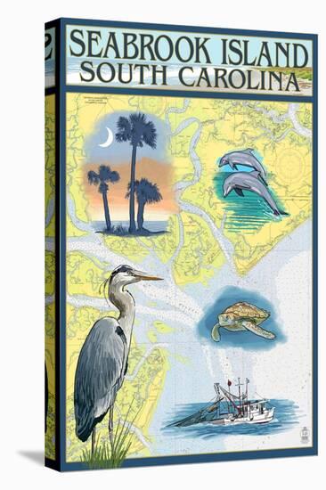 Seabrook Island, South Carolina - Nautical Chart-Lantern Press-Stretched Canvas