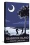 Seabrook Island, South Carolina - Palmetto Moon Beach Dancers-Lantern Press-Stretched Canvas