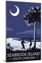 Seabrook Island, South Carolina - Palmetto Moon Beach Dancers-Lantern Press-Mounted Art Print