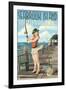 Seabrook Island, South Carolina - Pinup Girl Fishing-Lantern Press-Framed Art Print