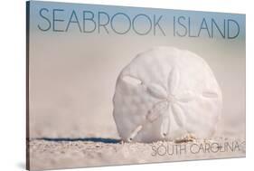 Seabrook Island, South Carolina - Sand Dollar and Beach-Lantern Press-Stretched Canvas