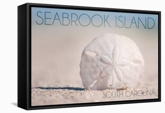 Seabrook Island, South Carolina - Sand Dollar and Beach-Lantern Press-Framed Stretched Canvas