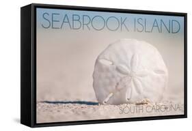 Seabrook Island, South Carolina - Sand Dollar and Beach-Lantern Press-Framed Stretched Canvas