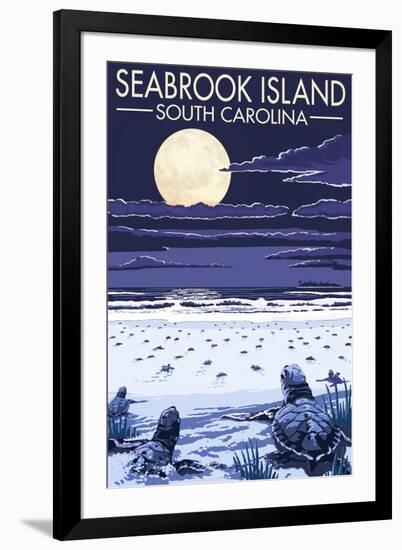 Seabrook Island, South Carolina - Sea Turtles Hatching-Lantern Press-Framed Art Print