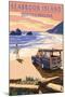 Seabrook Island, South Carolina - Woody on the Beach-Lantern Press-Mounted Art Print