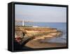 Seaburn Lighthouse and Beach Sunderland, Tyne and Wear, England, United Kingdom, Europe-Mark Sunderland-Framed Stretched Canvas