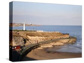 Seaburn Lighthouse and Beach Sunderland, Tyne and Wear, England, United Kingdom, Europe-Mark Sunderland-Stretched Canvas