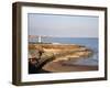 Seaburn Lighthouse and Beach Sunderland, Tyne and Wear, England, United Kingdom, Europe-Mark Sunderland-Framed Photographic Print