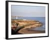 Seaburn Lighthouse and Beach Sunderland, Tyne and Wear, England, United Kingdom, Europe-Mark Sunderland-Framed Photographic Print