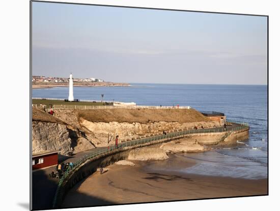 Seaburn Lighthouse and Beach Sunderland, Tyne and Wear, England, United Kingdom, Europe-Mark Sunderland-Mounted Photographic Print