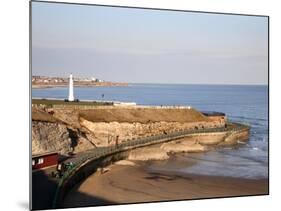 Seaburn Lighthouse and Beach Sunderland, Tyne and Wear, England, United Kingdom, Europe-Mark Sunderland-Mounted Photographic Print