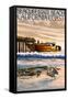 Seacliff State Beach, California Coast-Lantern Press-Framed Stretched Canvas