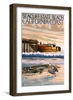 Seacliff State Beach, California Coast-Lantern Press-Framed Art Print