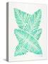 Seafoam Banana Leaves-Cat Coquillette-Stretched Canvas