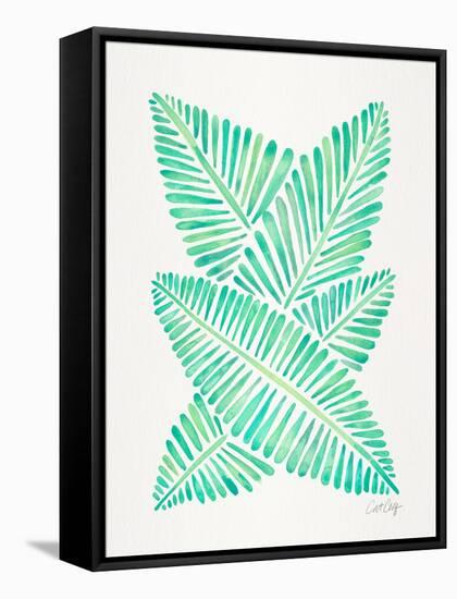 Seafoam Banana Leaves-Cat Coquillette-Framed Stretched Canvas