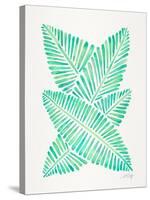 Seafoam Banana Leaves-Cat Coquillette-Stretched Canvas