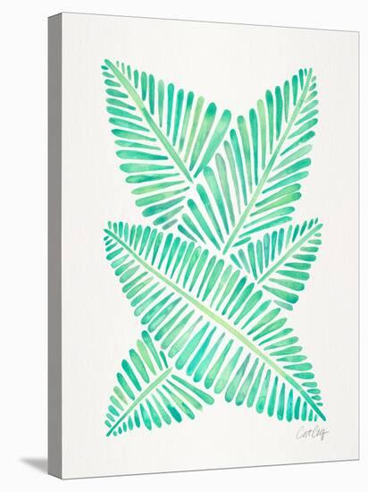 Seafoam Banana Leaves-Cat Coquillette-Stretched Canvas