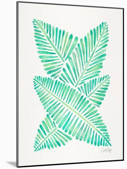Seafoam Banana Leaves-Cat Coquillette-Mounted Giclee Print