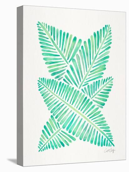 Seafoam Banana Leaves-Cat Coquillette-Stretched Canvas