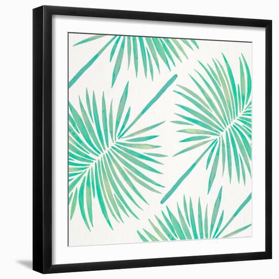 Seafoam Fan Palm Pattern-Cat Coquillette-Framed Giclee Print