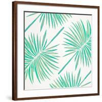 Seafoam Fan Palm Pattern-Cat Coquillette-Framed Giclee Print