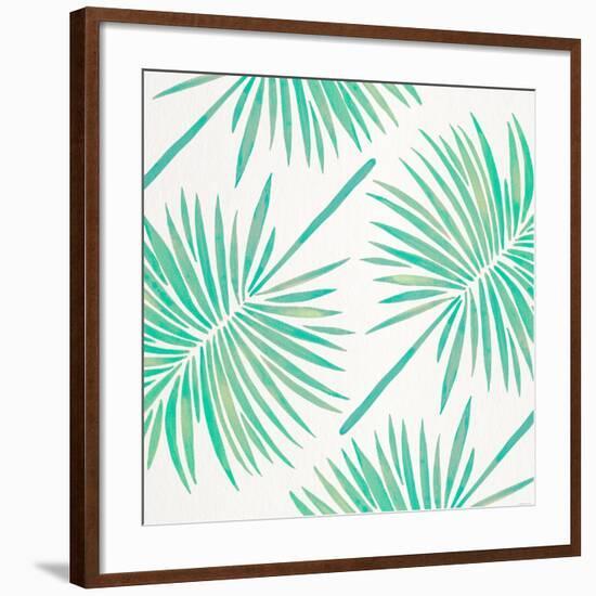 Seafoam Fan Palm Pattern-Cat Coquillette-Framed Giclee Print