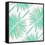 Seafoam Fan Palm Pattern-Cat Coquillette-Framed Stretched Canvas
