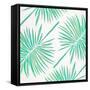 Seafoam Fan Palm Pattern-Cat Coquillette-Framed Stretched Canvas