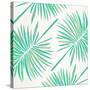 Seafoam Fan Palm Pattern-Cat Coquillette-Stretched Canvas