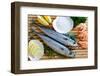 Seafood, Fish - Fresh Mackerel and Shrimps in Cuisine-Gorilla-Framed Photographic Print