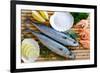 Seafood, Fish - Fresh Mackerel and Shrimps in Cuisine-Gorilla-Framed Photographic Print