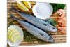 Seafood, Fish - Fresh Mackerel and Shrimps in Cuisine-Gorilla-Mounted Photographic Print