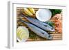 Seafood, Fish - Fresh Mackerel and Shrimps in Cuisine-Gorilla-Framed Photographic Print