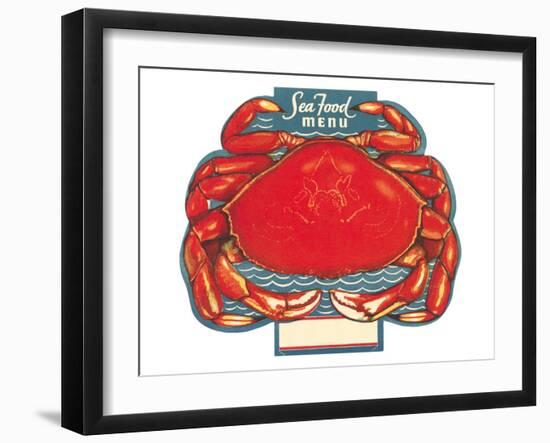 Seafood Menu, Crab-null-Framed Art Print