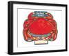 Seafood Menu, Crab-null-Framed Art Print