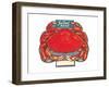 Seafood Menu, Crab-Found Image Press-Framed Giclee Print