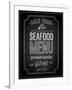 Seafood Poster Chalkboard-avean-Framed Art Print