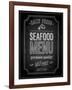 Seafood Poster Chalkboard-avean-Framed Art Print