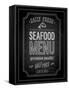 Seafood Poster Chalkboard-avean-Framed Stretched Canvas