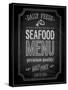 Seafood Poster Chalkboard-avean-Stretched Canvas